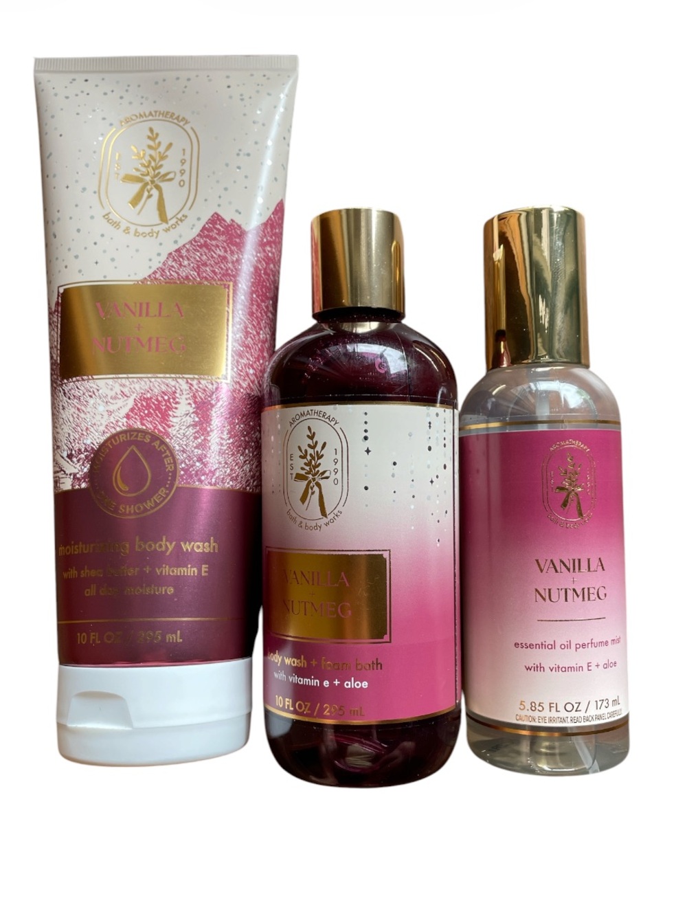 Bath & Body Works Aromatherapy Vanilla + Nutmeg 3-Piece Gift Set New